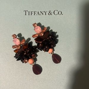 J Crew mixed stone/beads drop chandelier earrings